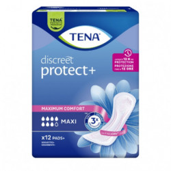 TENA - Discreet Maxi Serviettes hygiéniques - paquet de 12 Serviettes Sonico.fr
