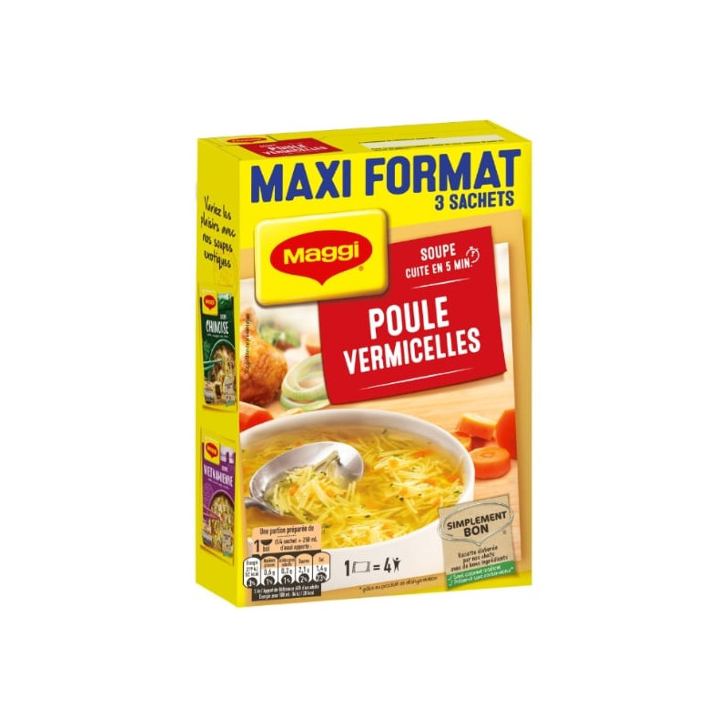 MAGGI - Soupe De Poule Vermicelles - Pack de 3 sachets de 59 g Sonico.fr