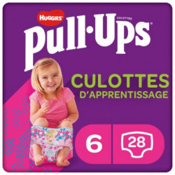 HUGGIES - Pull-Ups Trainers Couches bébé Fille 2-4 ans : 15 - 23 kg - Paquet de 28 couches Sonico.fr