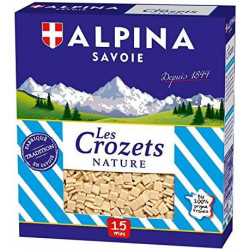 ALPINA SAVOIE - Pâtes les Crozets Nature - boite de 400 g Sonico.fr