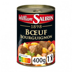WILLIAM SAURIN - Boeuf Bourguignon Plat cuisiné - boite de 400 g Sonico.fr