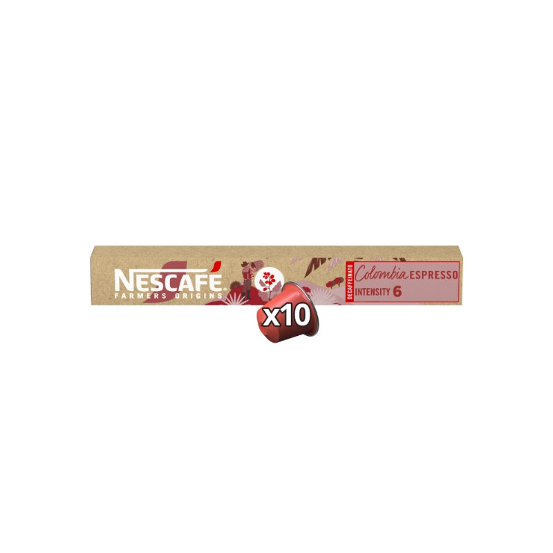 NESCAFE - Farmers Origins Colombia Décaféiné Compatible Nespresso - boite de 10 capsules Sonico.fr
