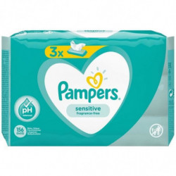 PAMPERS - Sensitive Lingettes nettoyantes pour bébé - pack de 156 lingettes Sonico.fr