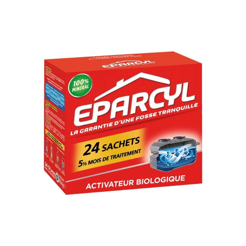 EPARCYL - Entretien fosse septique - Odeurs et Engorgement - boite de 24 sachets - 864 g Sonico.fr