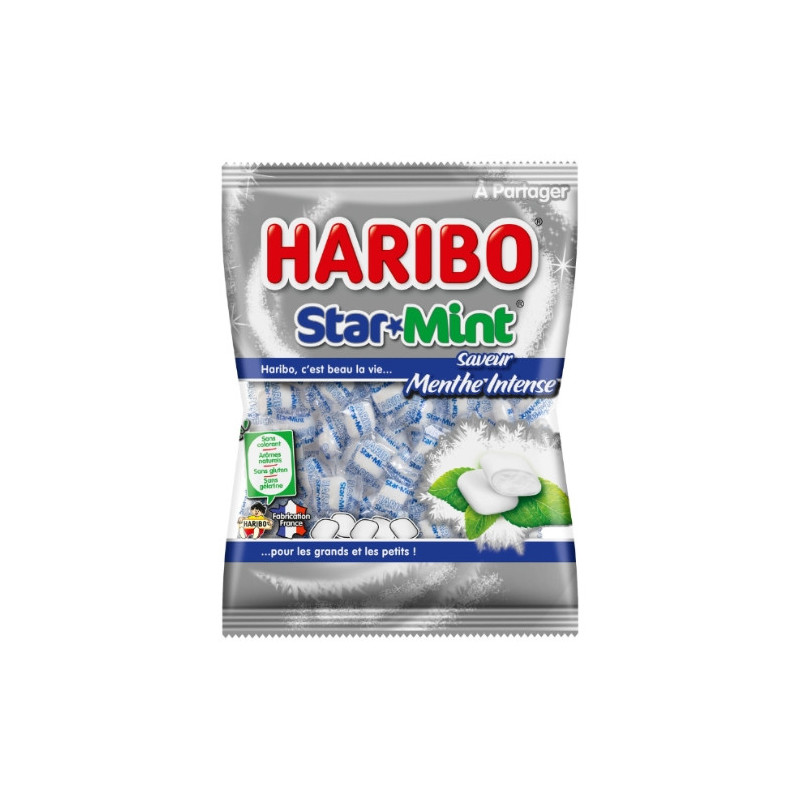 HARIBO - Bonbons Star Mint menthe intense - sachet de 200 g Sonico.fr