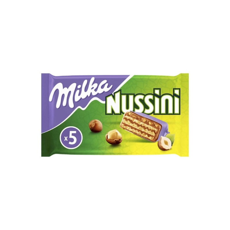 MILKA - Nussini 5 Gaufrettes croustillante fourée noisette - sachet de 157 g Sonico.fr