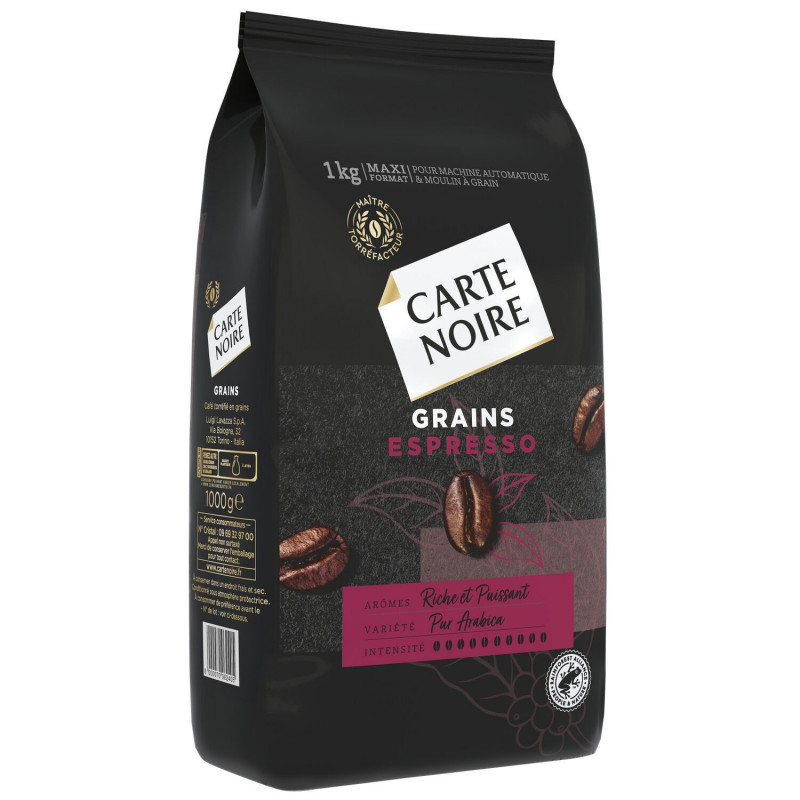 CARTE NOIRE - Café en grains Espresso arabica - paquet de 1 Kg Sonico.fr