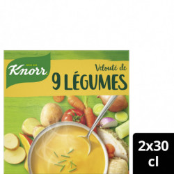 KNORR - Soupe Velouté de 9 Légumes - pack de de 2 briques de 30 cl Sonico.fr