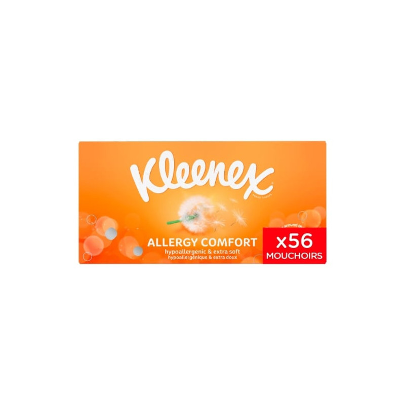 KLEENEX - Allergy Comfort Mouchoirs - boite de 56 mouchoirs  Sonico.fr