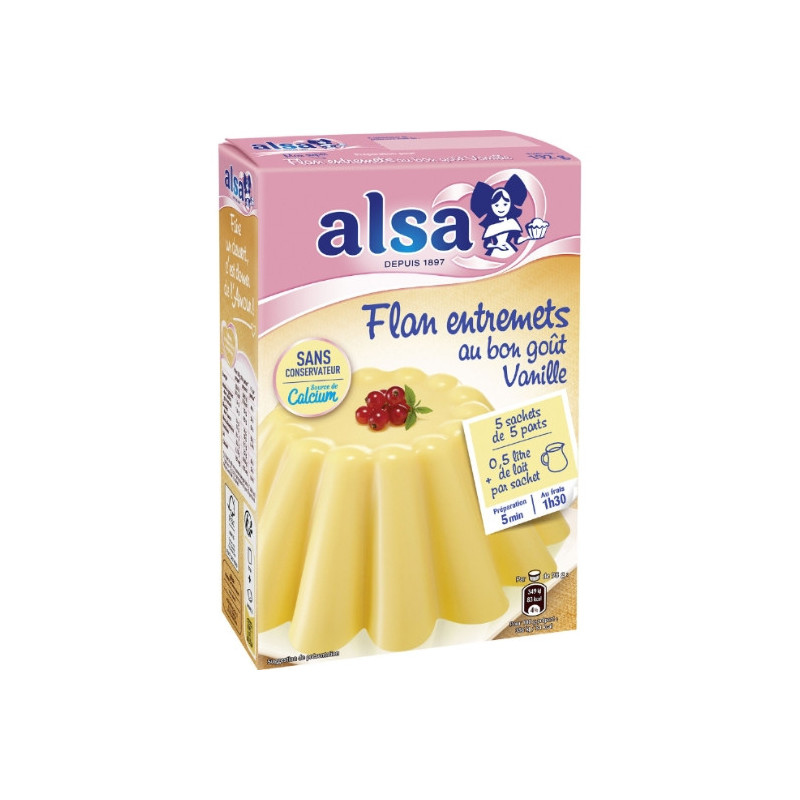 ALSA - Préparation Flan Entremets Vanille - boite de 192 g Sonico.fr