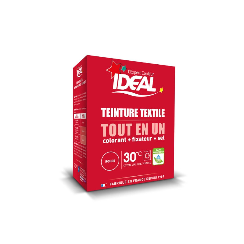 IDEAL - Teinture textile Tout en Un rouge - Boite de 350 g Sonico.fr