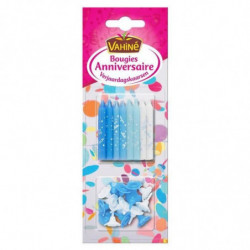 VAHINE - Bougies anniversaires Bleues - paquet de 16 bougies Sonico.fr