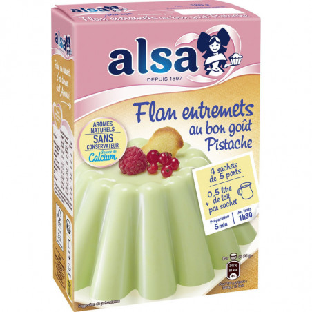 ALSA - Préparation Flan Entremets Pistache - boite de 180 g Sonico.fr