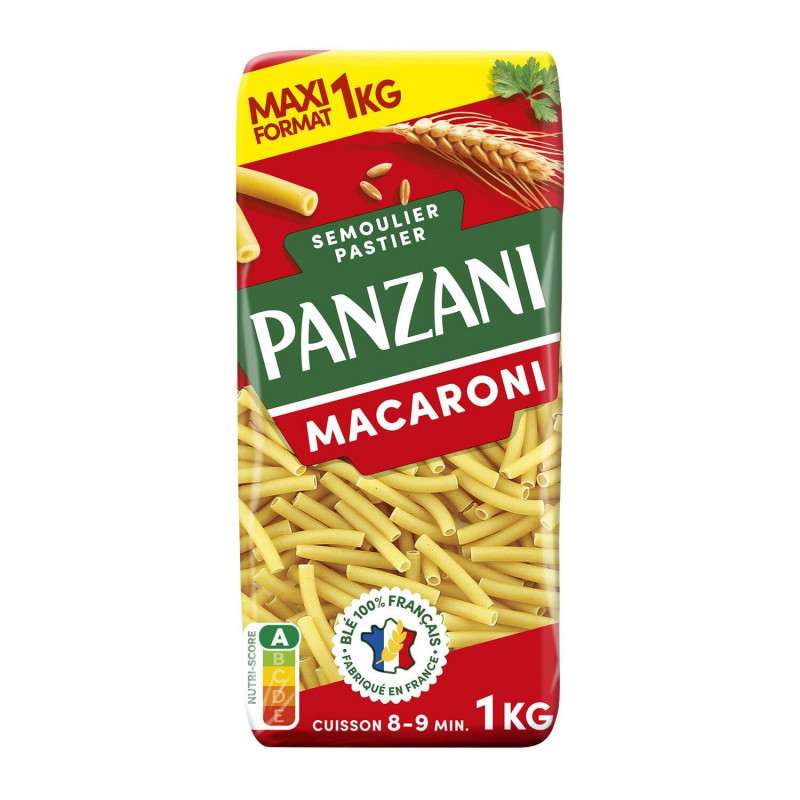 PANZANI - Pâtes Macaroni - sachet de 1 kg Sonico.fr