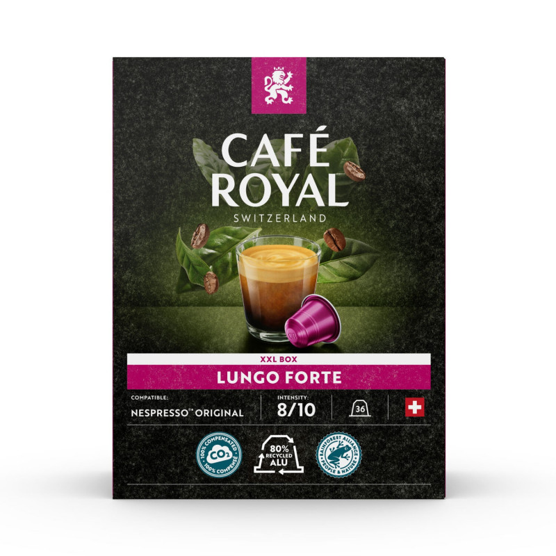 CAFE ROYAL - Lungo Forte Café capsules Compatibles Nespresso - boite de 36 capsules Sonico.fr