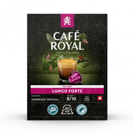 CAFE ROYAL - Lungo Forte Café capsules Compatibles Nespresso - boite de 36 capsules Sonico.fr