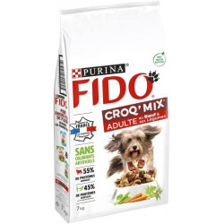 FIDO - Croq'Mix Adulte au Buf Légumes Croquettes pour chien - sac de 7 kg  Sonico.fr