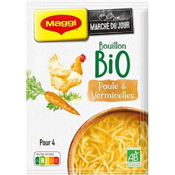 MAGGI - Soupe Bouillon Poule et Vermicelles Bio - paquet de 65 g Sonico.fr