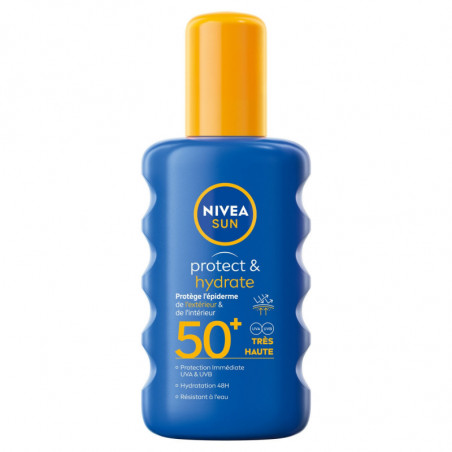 NIVEA SUN - Protect Hydrate FPS 50+ Crème Protection Solaire - spray de 200 ml Sonico.fr