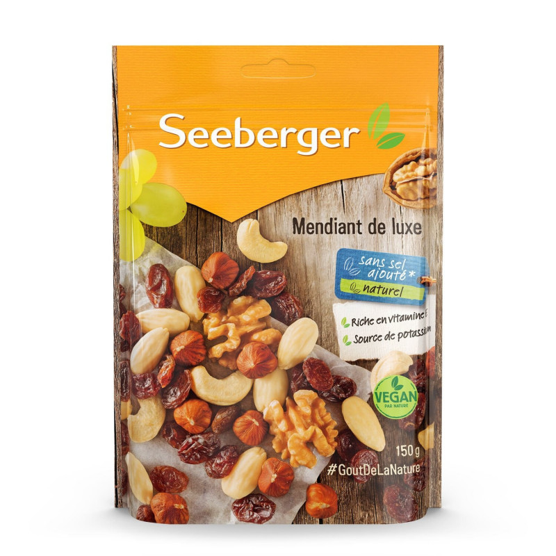 SEEBERGER - Mendiant de luxe Fruits secs - sachet de 150 g Sonico.fr