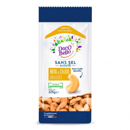 DACO BELLO - Noix de Cajou grillées nature - sachet de 225 g Sonico.fr