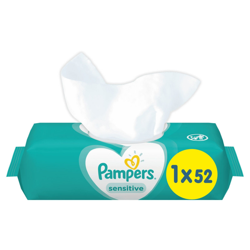 PAMPERS - Lingettes Bébé Sensitive - paquet de 52 lingettes Sonico.fr