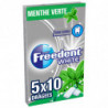 FREEDENT WHITE - Menthe Verte Chewing-gum sans sucres - blister de 5 paquets de 10 dragées - 70 g Sonico.fr