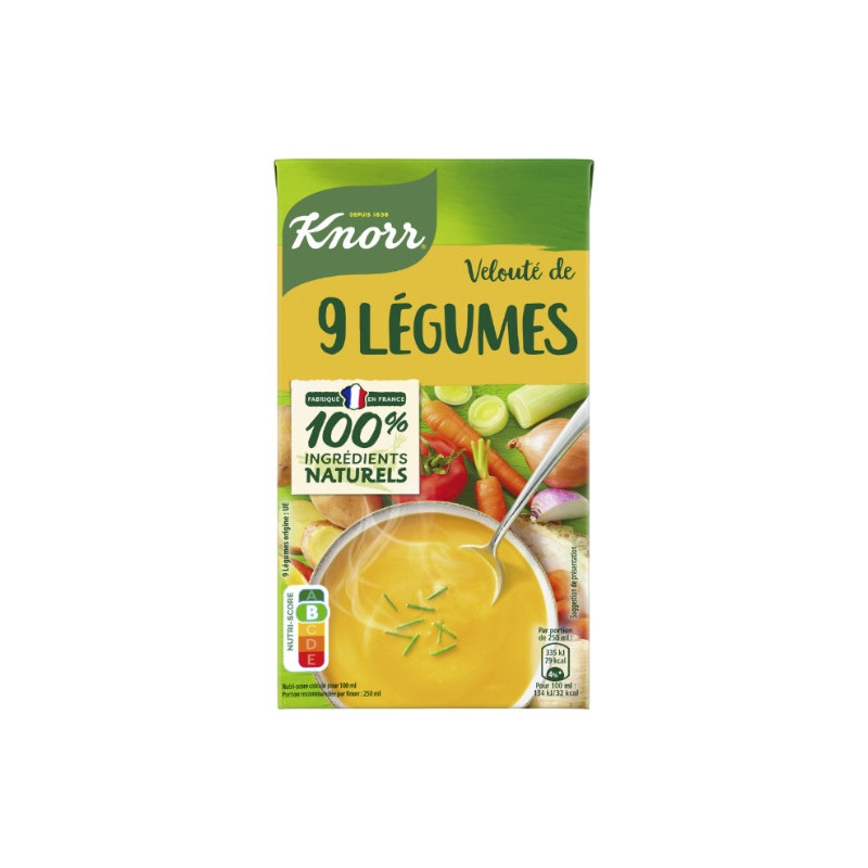 KNORR - Soupe Velouté de 9 Légumes - brique de 1 L Sonico.fr