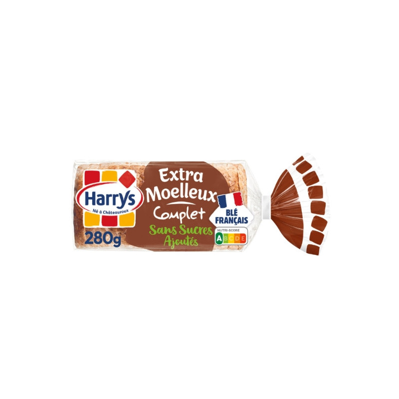 HARRYS - Pain de mie Extra Moelleux Complet Sans Sucres Ajoutée - paquet de 280 g Sonico.fr