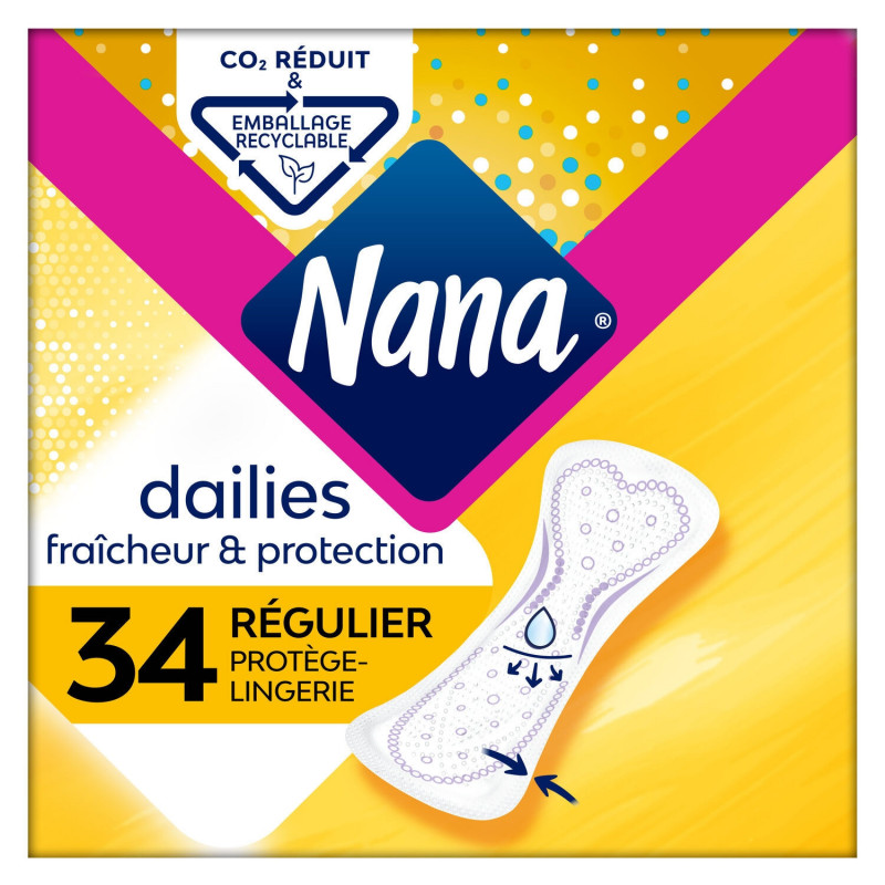 NANA - Dailies Fraicheur Normal Régulier - 34 Protèges-slips Sonico.fr