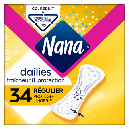 NANA - Dailies Fraicheur Normal Régulier - 34 Protèges-slips Sonico.fr