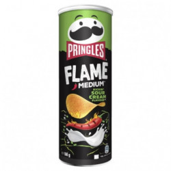 PRINGLES Flame Chips tuiles Kicking Sour Cream crème et oignon - boite de 160 g Sonico.fr