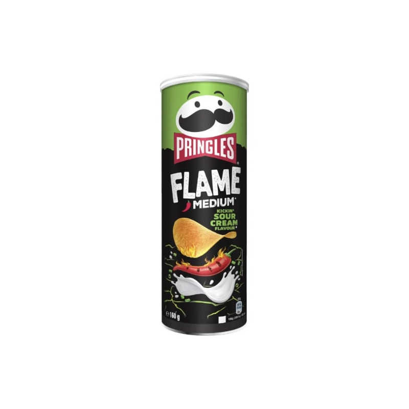 PRINGLES Flame Chips tuiles Kicking Sour Cream crème et oignon - boite de 160 g Sonico.fr