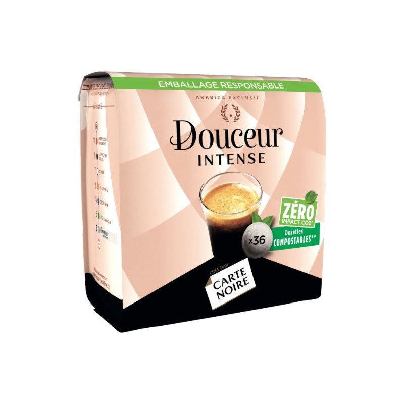 CARTE NOIRE - Douceur Intense Café Compatibles SENSEO - sachet de 36 dosettes Sonico.fr