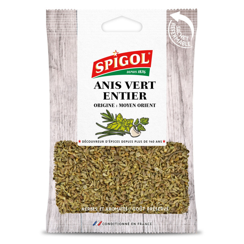 SPIGOL - Anis vert entier - Herbes - sachet de 60 g Sonico.fr