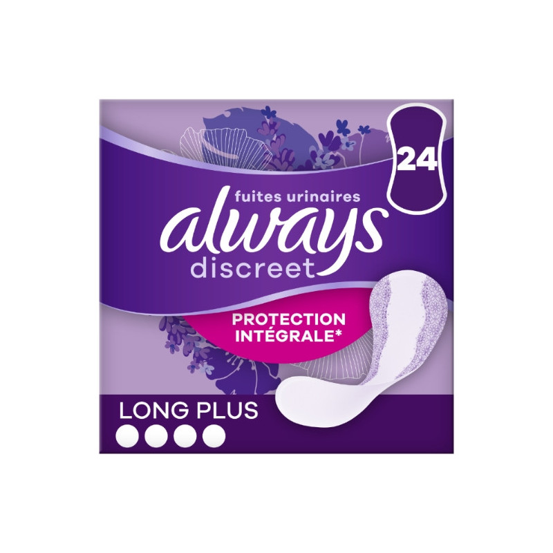 ALWAYS - Discreet Long Plus Protège-Slips Fuites uinaires- paquet de 24 Protège-Slips Sonico.fr