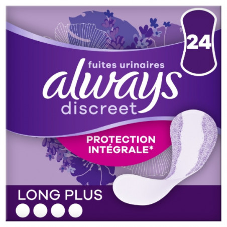 ALWAYS - Discreet Long Plus Protège-Slips Fuites uinaires- paquet de 24 Protège-Slips Sonico.fr