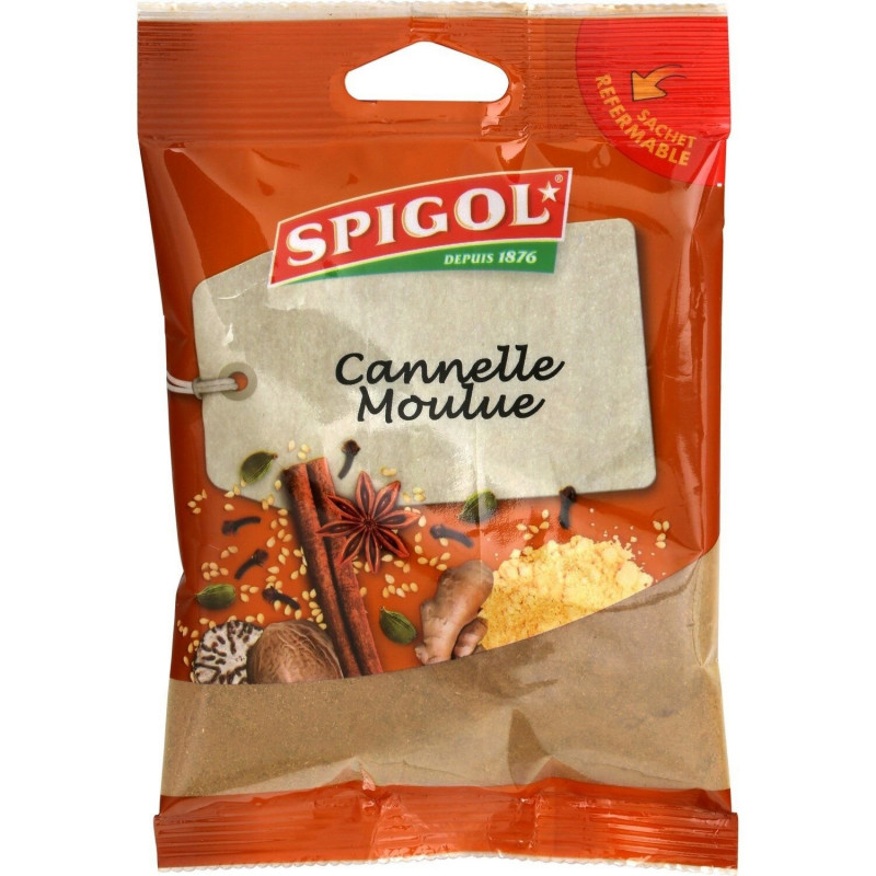 SPIGOL - Cannelle moulue - Epices - sachet de 70 g Sonico.fr