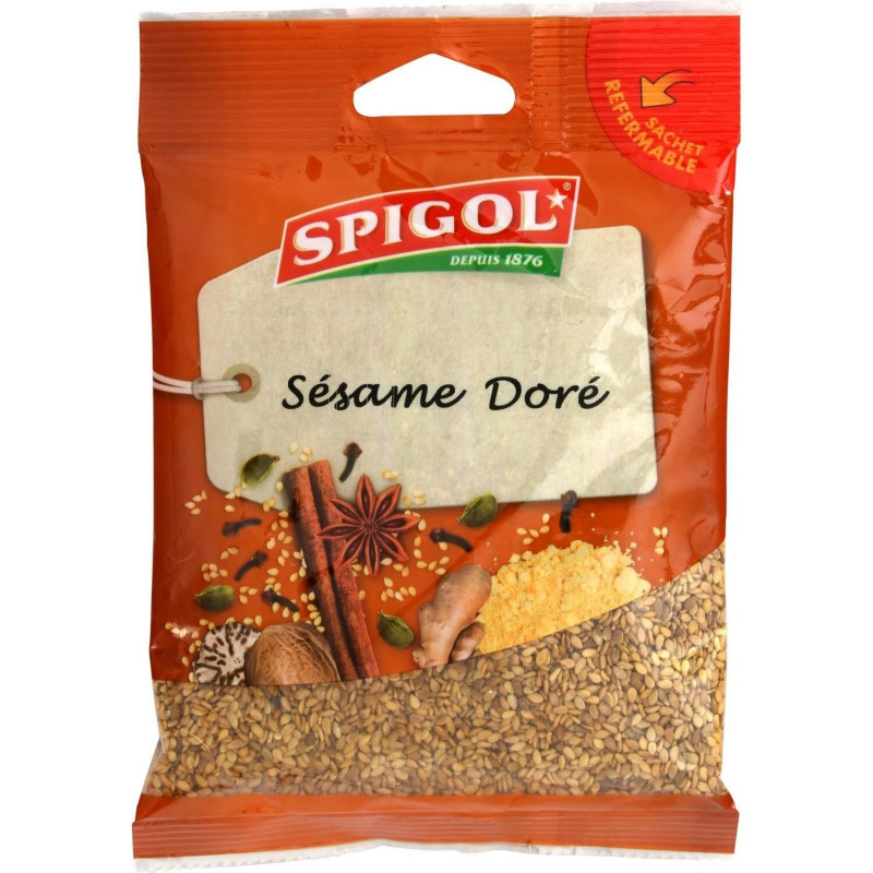 SPIGOL - Sésame doré - Epices - sachet de 90 g Sonico.fr