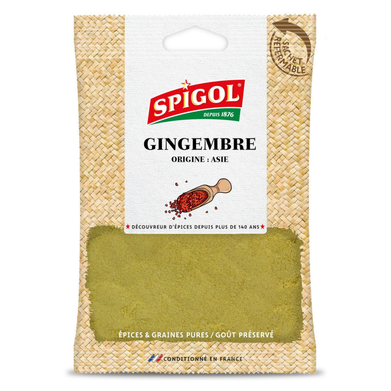 SPIGOL - Gingembre moulu - Epices - sachet de 90 g Sonico.fr