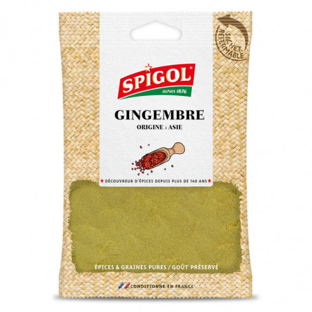 SPIGOL - Gingembre moulu - Epices - sachet de 90 g Sonico.fr