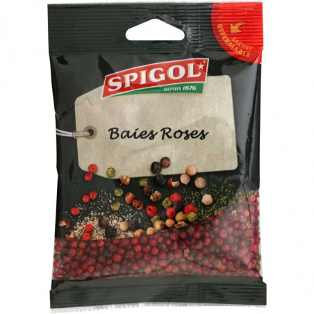 SPIGOL - Baies Roses - Epices - sachet de 40 g Sonico.fr