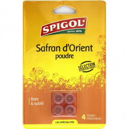 SPIGOL - Safran d'Orient Poudre - Epices - paquet de 4 doses de 0,1 g Sonico.fr