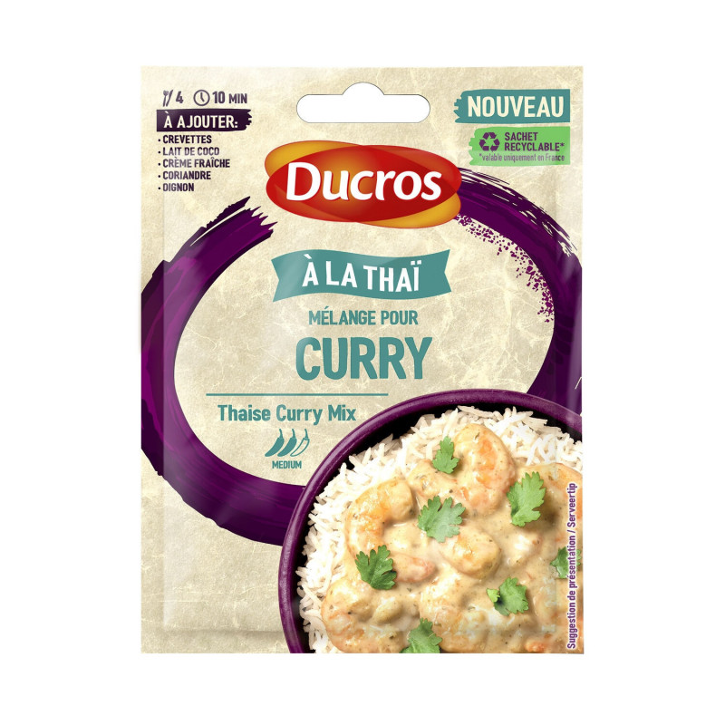 DUCROS - Mélange Pour Curry Thai - Mélange épices - sachet de 18 g Sonico.fr