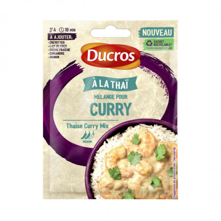 DUCROS - Mélange Pour Curry Thai - Mélange épices - sachet de 18 g Sonico.fr