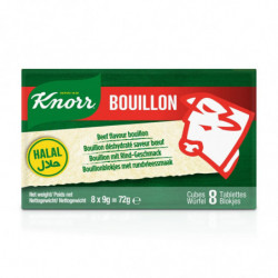 KNORR - Bouillon saveur Buf Halal - Bouillons - boite de 8 tablettes - 72 g  Sonico.fr