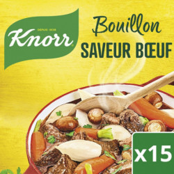 KNORR - Bouillon Saveur Buf - Bouillons - boite de 15 tablettes - 150 g  Sonico.fr