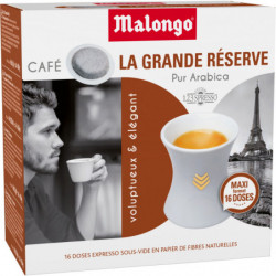 MALONGO - Expresso La Grande Réserve - 16 dosettes de café Compatibles 123 spresso Sonico.fr