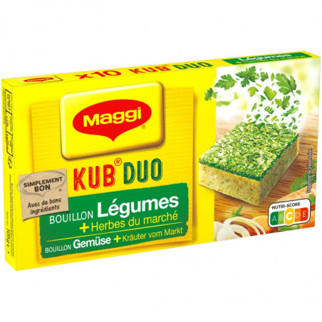 MAGGI - KUB DUO Légumes Herbes du marché - Bouillons - boite de 10 cubes - 105 g  Sonico.fr