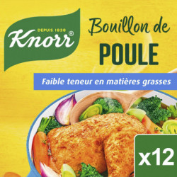 KNORR - Bouillon de Poule Dégraissé - Bouillons - boite de 12 cubes - 120 g  Sonico.fr